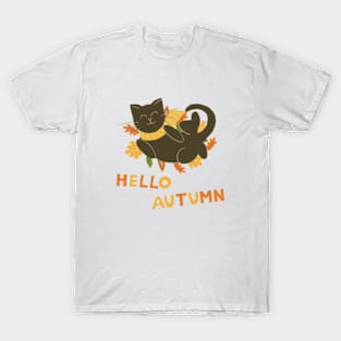 Hello Autumn cat T-Shirt